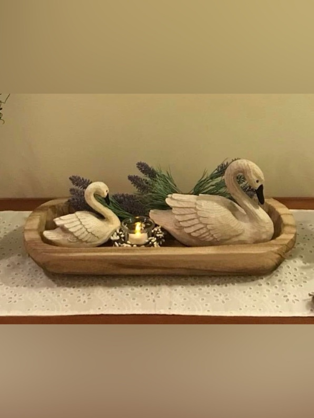 Hand-Carved Large Wooden Dough Bowl - Natural Wood - Picture 6 of 8